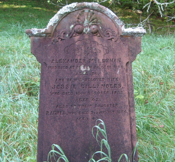 Photo of headstones/Alexander McLennan d1886 hdstn Conon Old cem